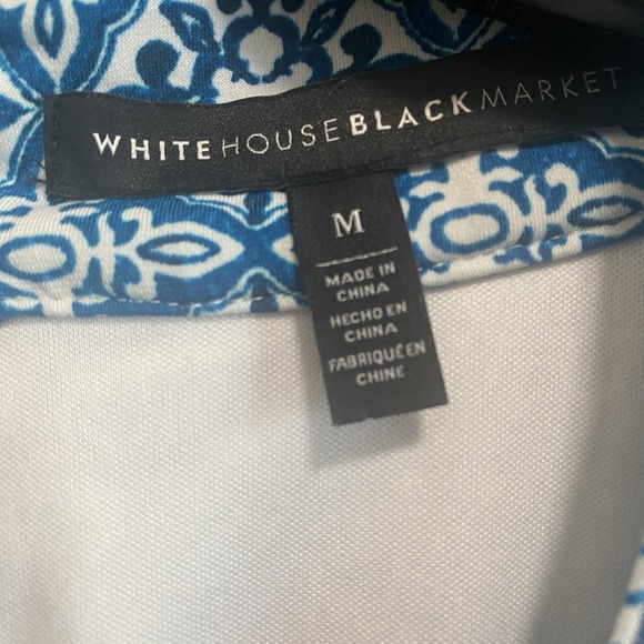 White House Black Market Top Women M Floral Sequin Embroidered Sleeveless Preppy - Picture 2 of 9